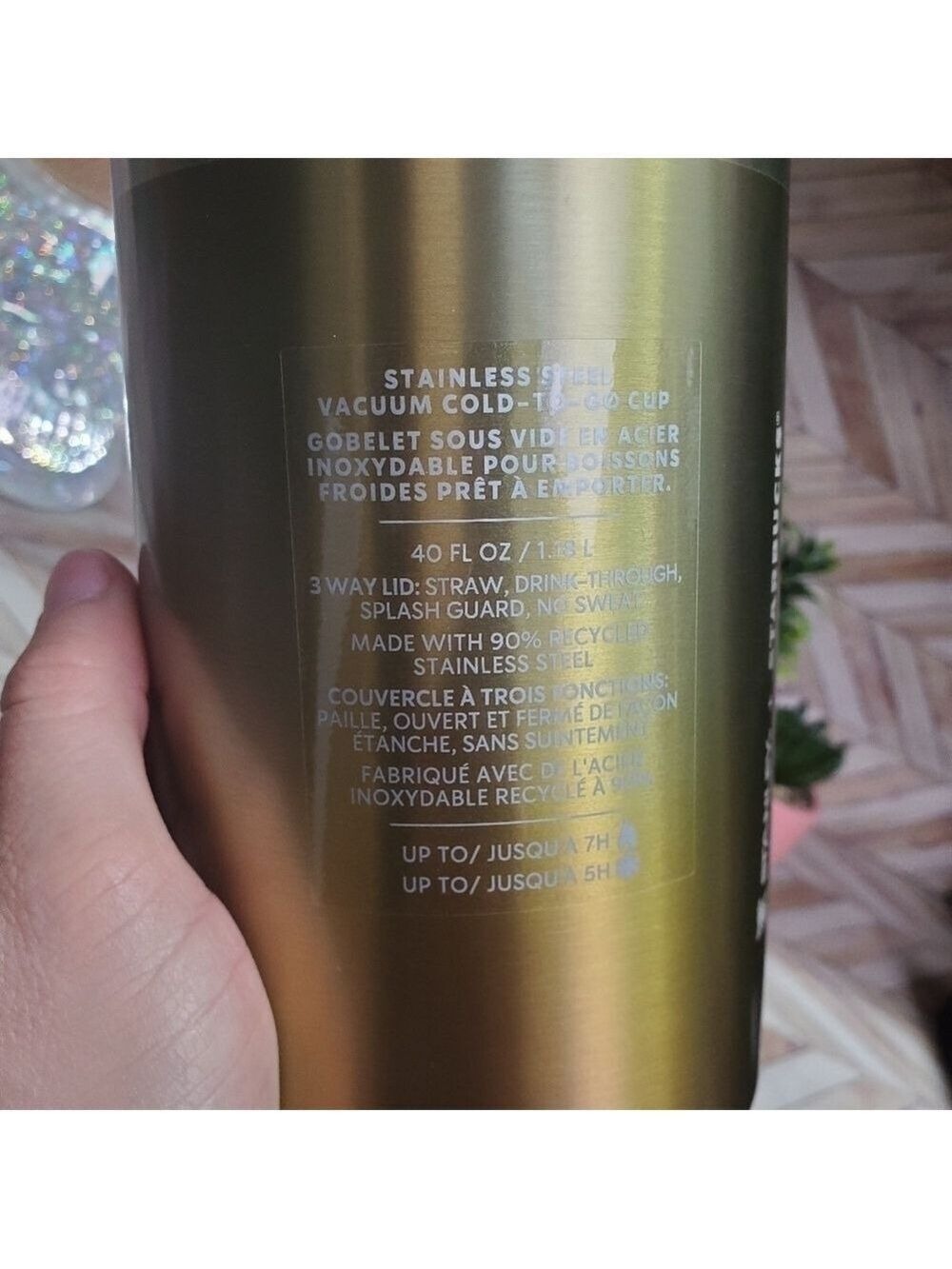 NWT Starbucks X Stanley 2024 PVD Metallic Gold Gradient Quencher 40 oz Tumbler - Picture 9 of 9